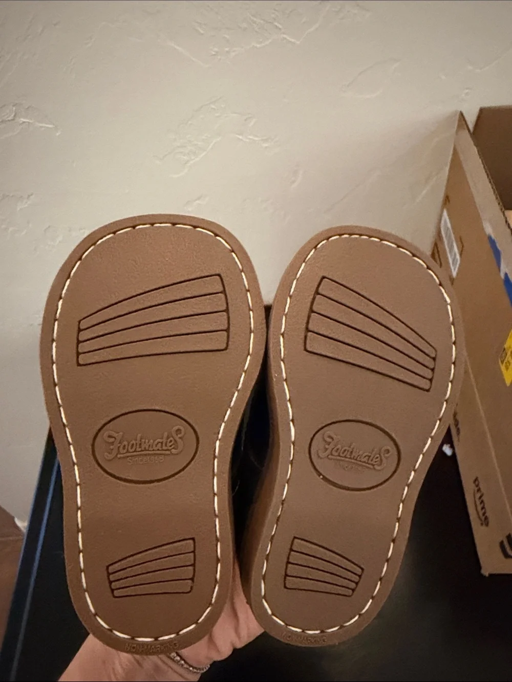 Footmates Black Leather Kids Lace-Up Shoes